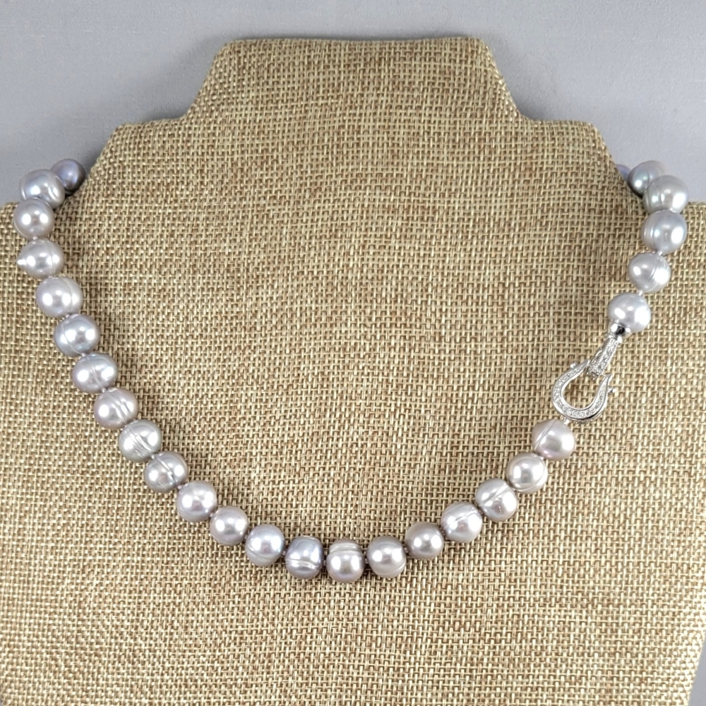 REAL 17" Gray Pearl Necklace